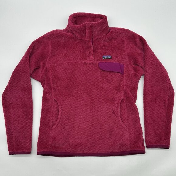 Patagonia Re-Tool Snap-T Pullover Size Medium Magenta Pink Polartec Jacket - Picture 1 of 10
